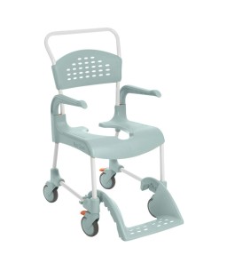 Chaise de douche à roulettes Clean - Vert lagon - 49 cm - 2 freins 822024 PROVIDOM 54